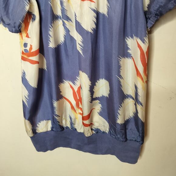 Ben and Lucia Floral Silk Blouse Top - Picture 3 of 9